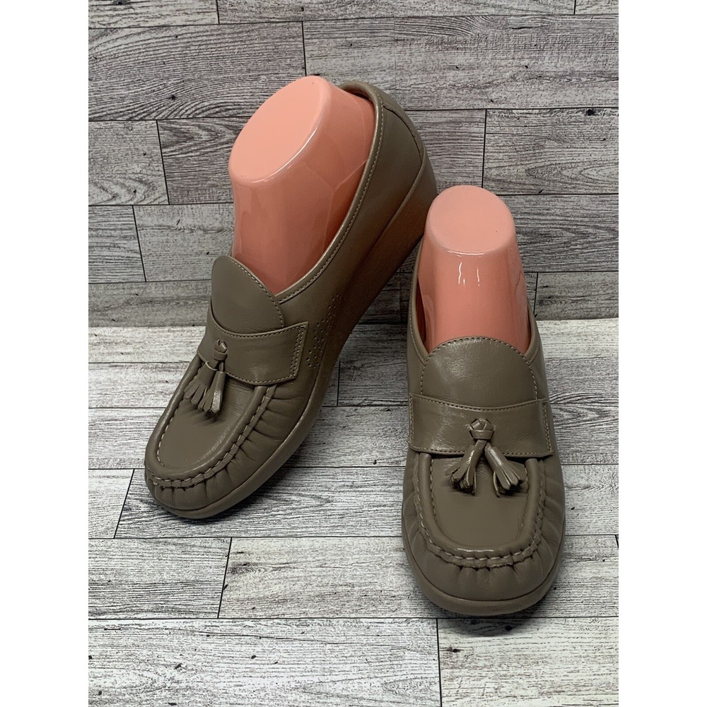 SAS Genuine Leather Loafer Shoes Hand-sewn Tan 8.5S‎